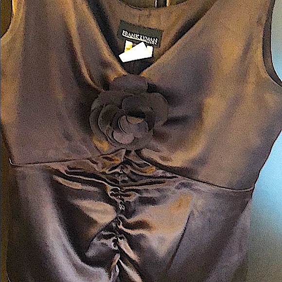 Dress tank/cami with floral vee veckline Frank Lyman in rich brown - Picture 3 of 12